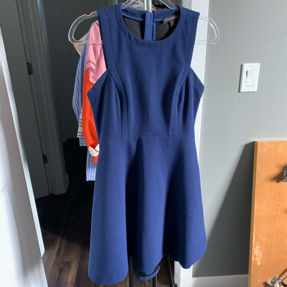 Banana Republic navy blue size ) midi high low dress